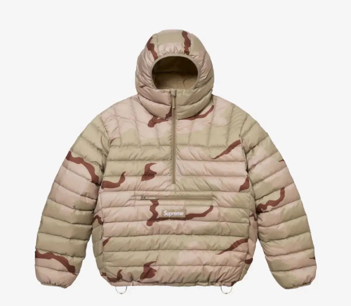 Supreme(シュプリーム) マイクロ ダウン ハーフ ジップ フード デザートカモ S