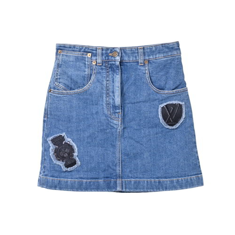 LOUIS VUITTON コットン モノグラム デニム スカート - メルカリ
