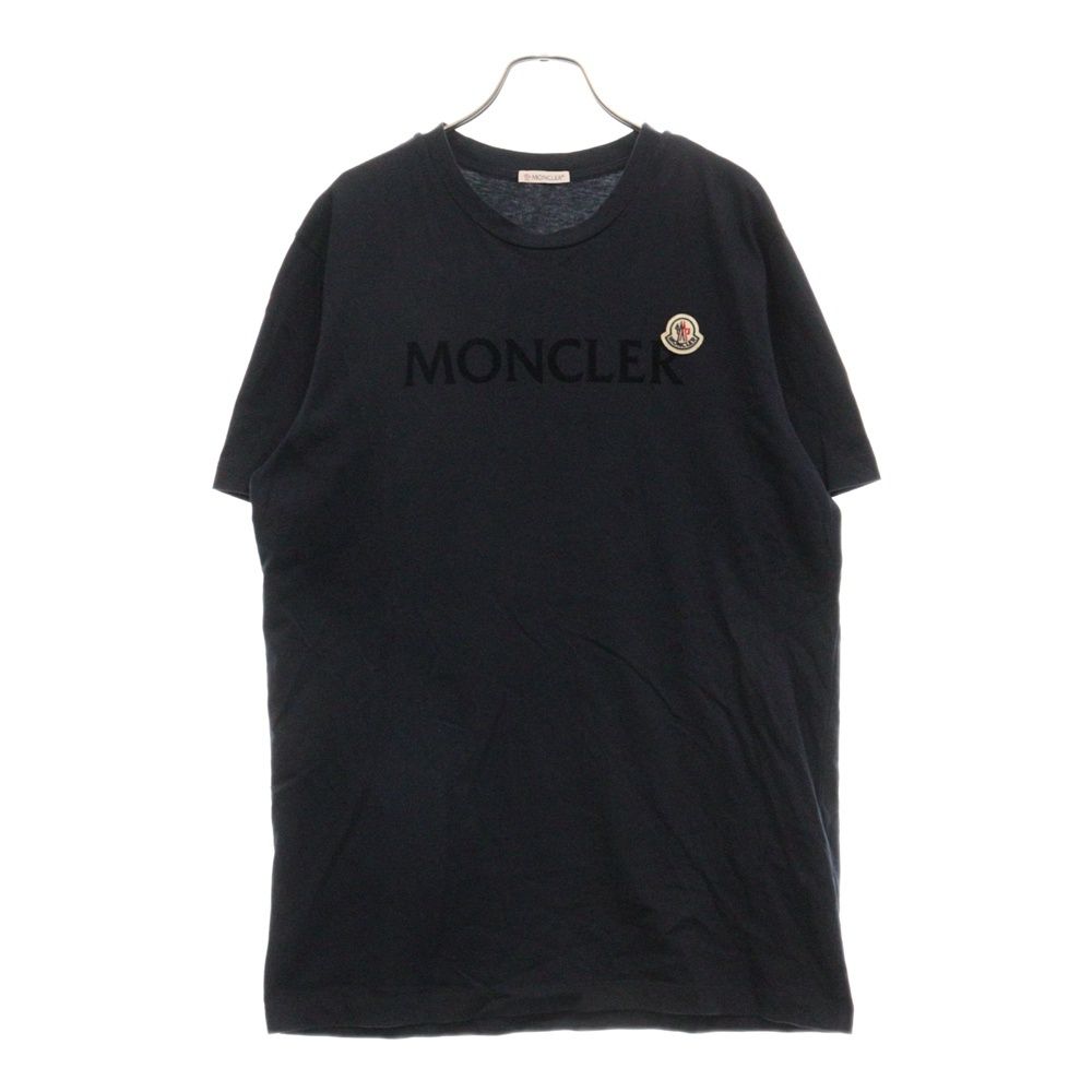 MONCLER (モンクレール) 22AW T-SHIRT ワッペン ロゴ クルーネック半袖Tシャツ カットソー ネイビー H20918C00025