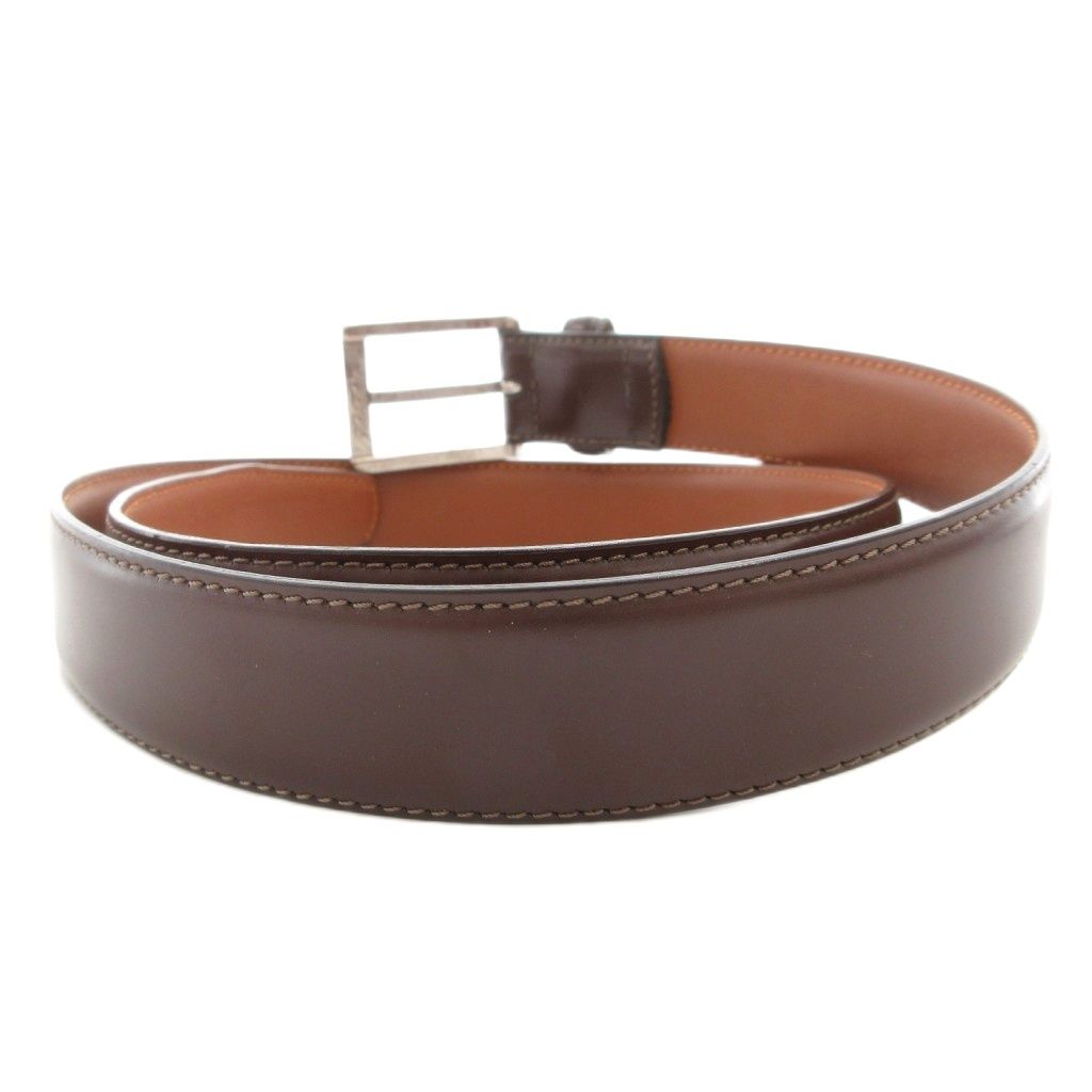ブルックスブラザーズ BROOKS BROTHERS レザーベルト 32 茶 ブラウン