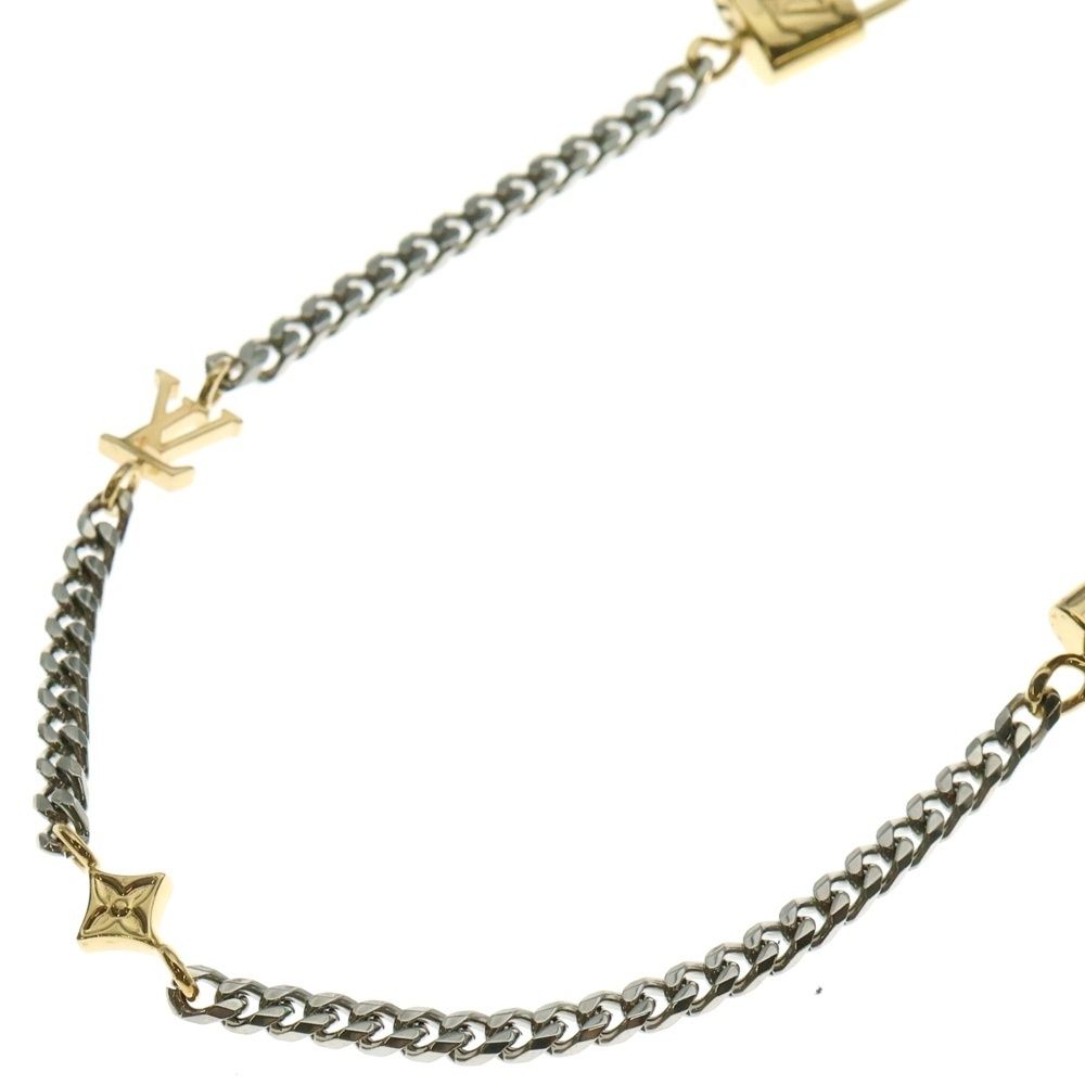 LOUIS VUITTON ルイヴィトン 21SS キーロック ロゴデザイン ネックレスチェーン M00347 シルバー