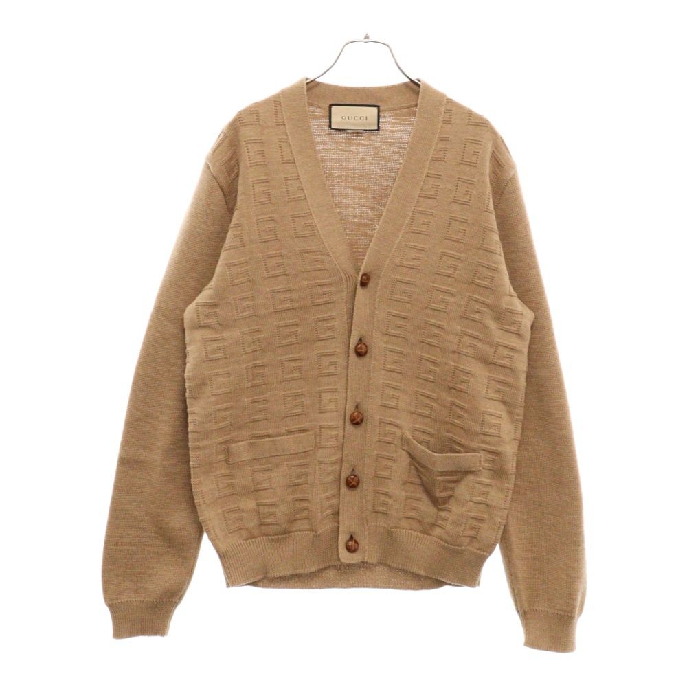 GUCCI ベージュ ニット Vネック カーディガン