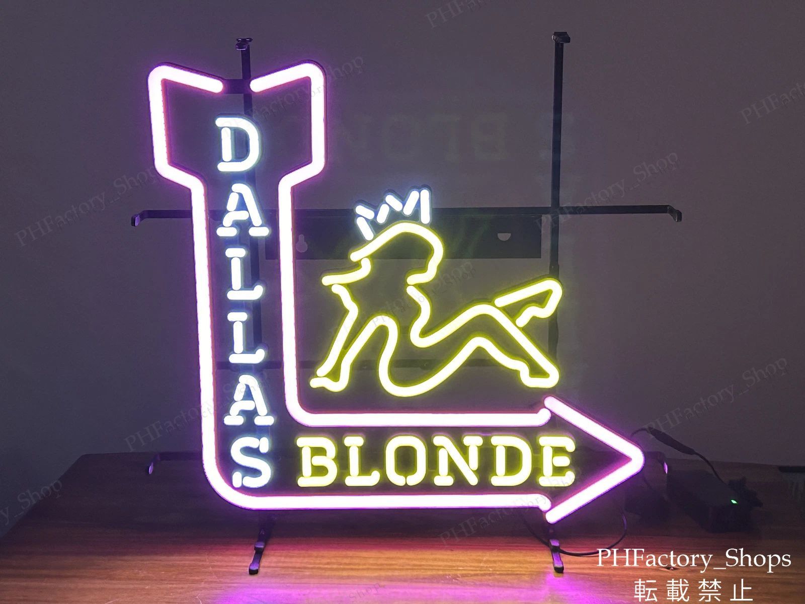DALLAS BLOND ネオンサイン ネオン管 バーサイン 室内装飾 NEON SIGN ライト アメリカ雑貨 看板 56x56cm A248