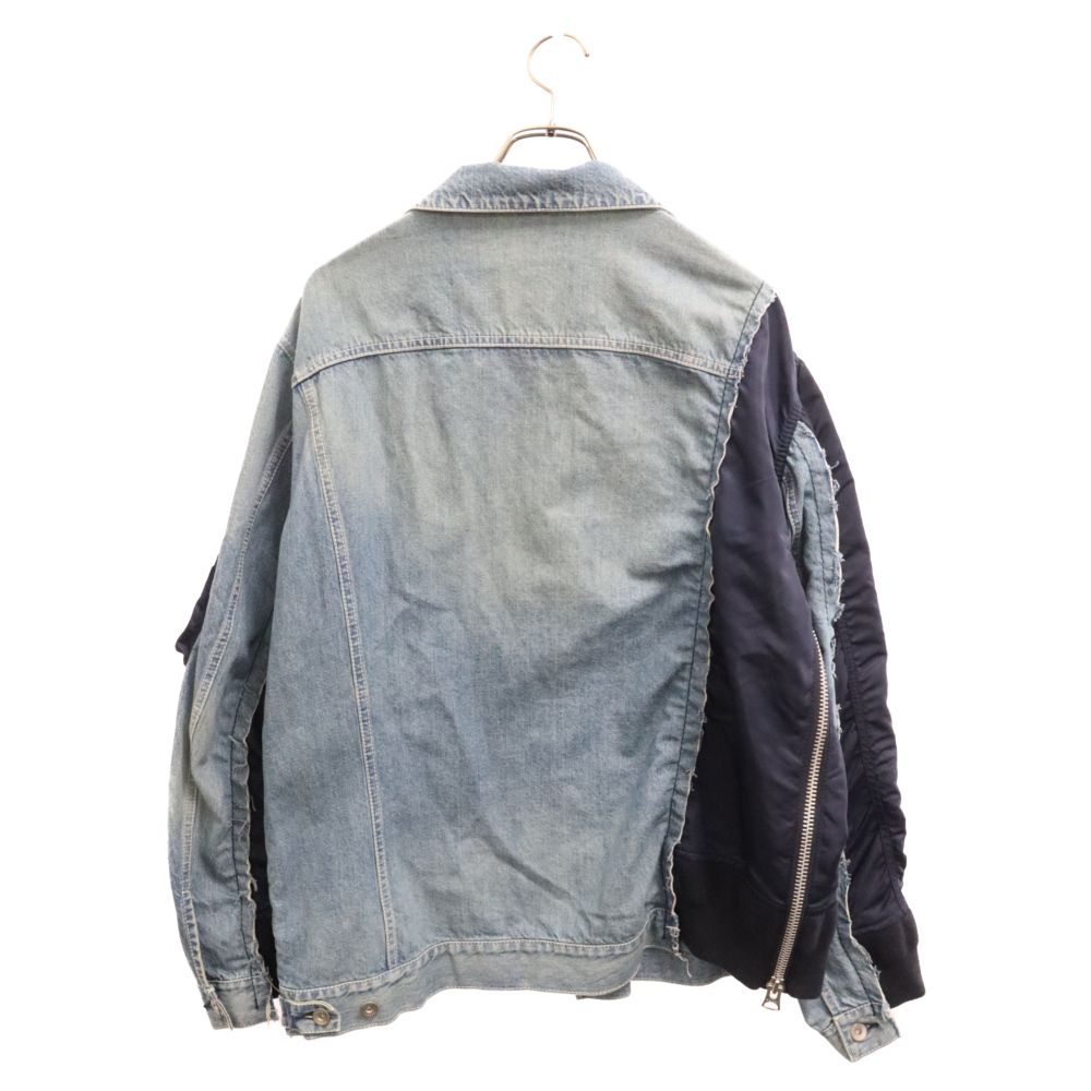 Sacai (サカイ) 19SS Re-Make MA-1 Doccing Denim Jacket 再構築ドッキングデニムジャケット インディゴ/ネイビー  19-01897M - メルカリ