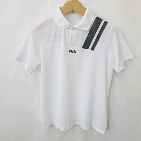 PGGゴルフ ロゴプリント ポロシャツ PGGゴルフ ロゴプリント ポロシャツ ホワイト/ブラック パーリーゲイツ