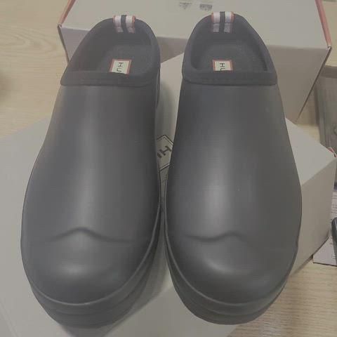 HUNTER ハンター 黒 レーン ミュール スリッパ