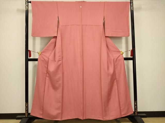 逸品！正絹　色無地 平和屋着物□上質な色無地 紋意匠 紫苑色 正絹 逸品 未使用