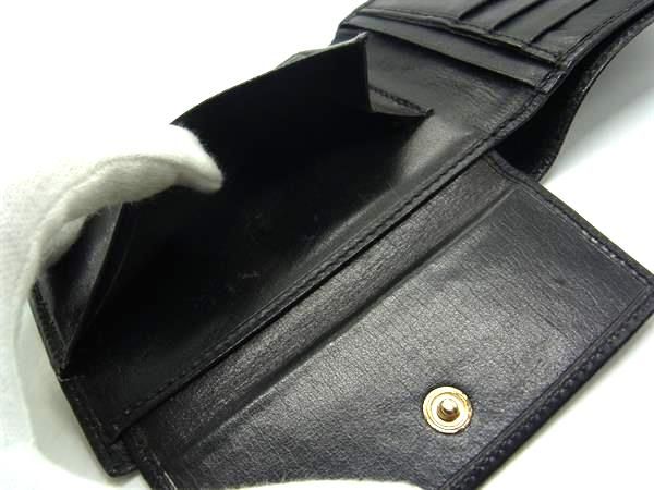 CELINE 二つ折り財布 黒 レザー □美品□ CELINE セリーヌ レザー 二つ折り 財布 ウォレット