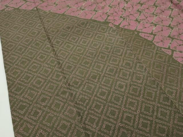 平和屋本店□極上 菅原工房 菅原結作 漢方染紬 訪問着 菱 間道 逸品  