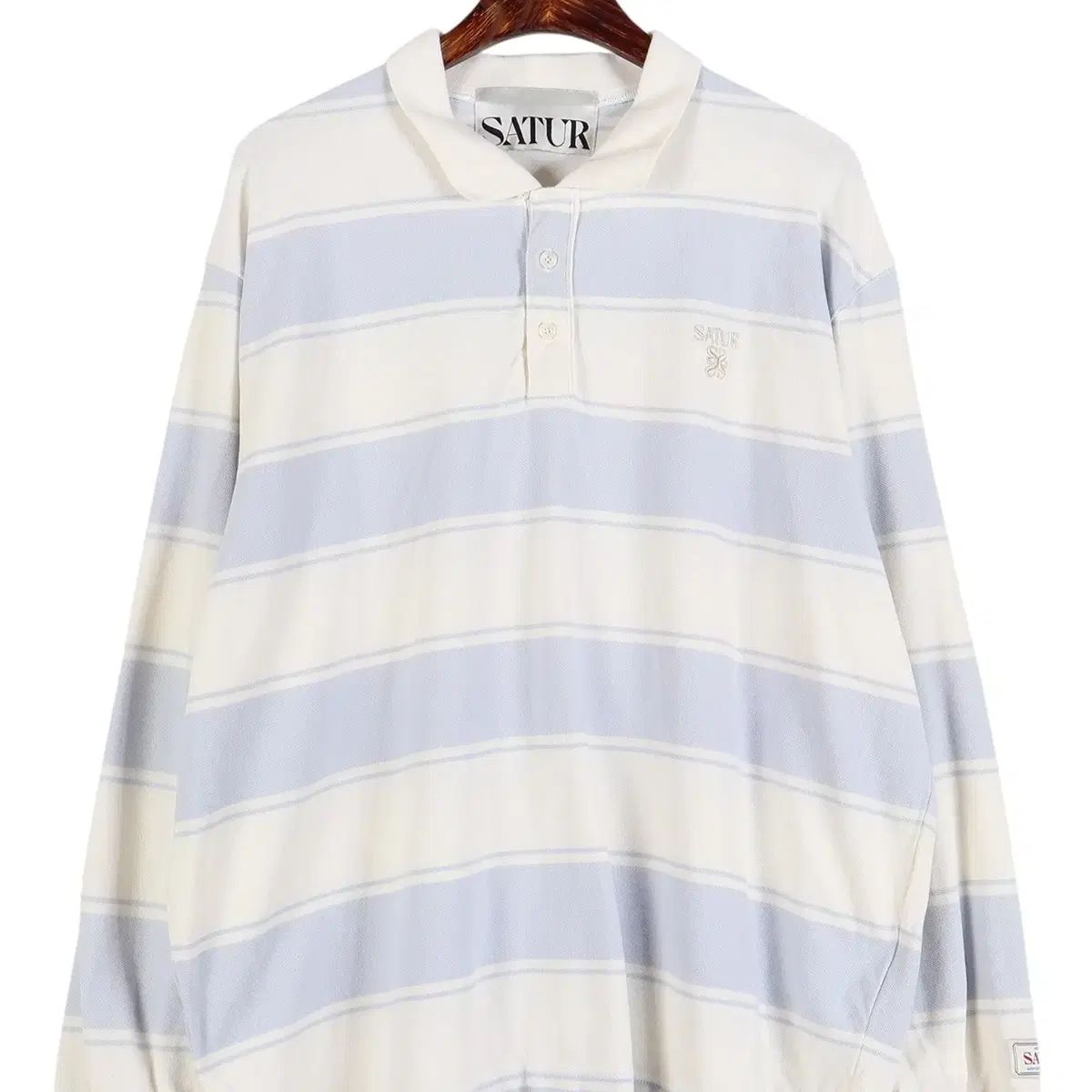 セター SATUR ラグビー ストライプ カラ Tシャツ L k549