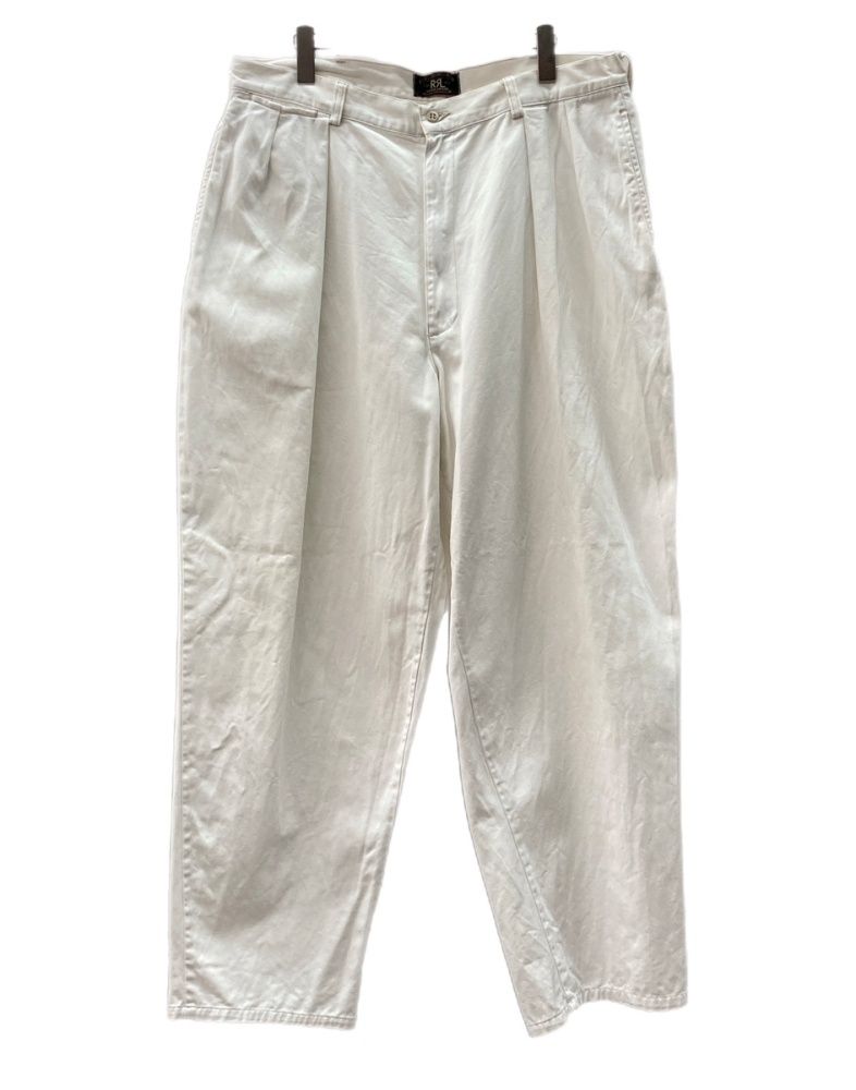 ダブルアールエル RRL 90s CHINO PANTS チノ パンツ ワーク 三ツ星タグ トラウザーズ Ralph Lauren 白 無地 チノパン ホワイト 104MB-338