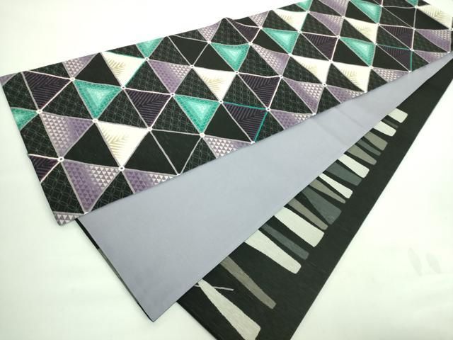 平和屋着物□極上 両方向 全通柄 京袋帯 WAKKA ワッカ 鱗文 横段文  