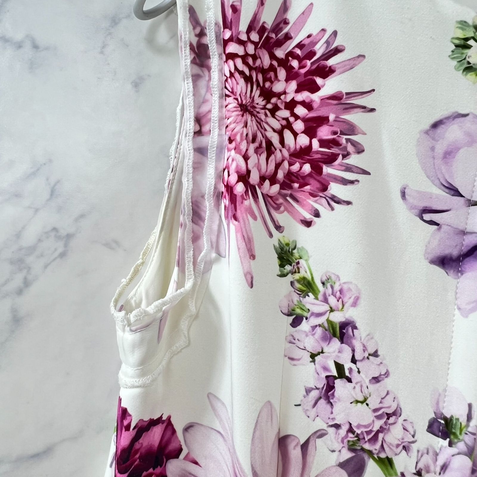 花柄ロングワンピース フリル