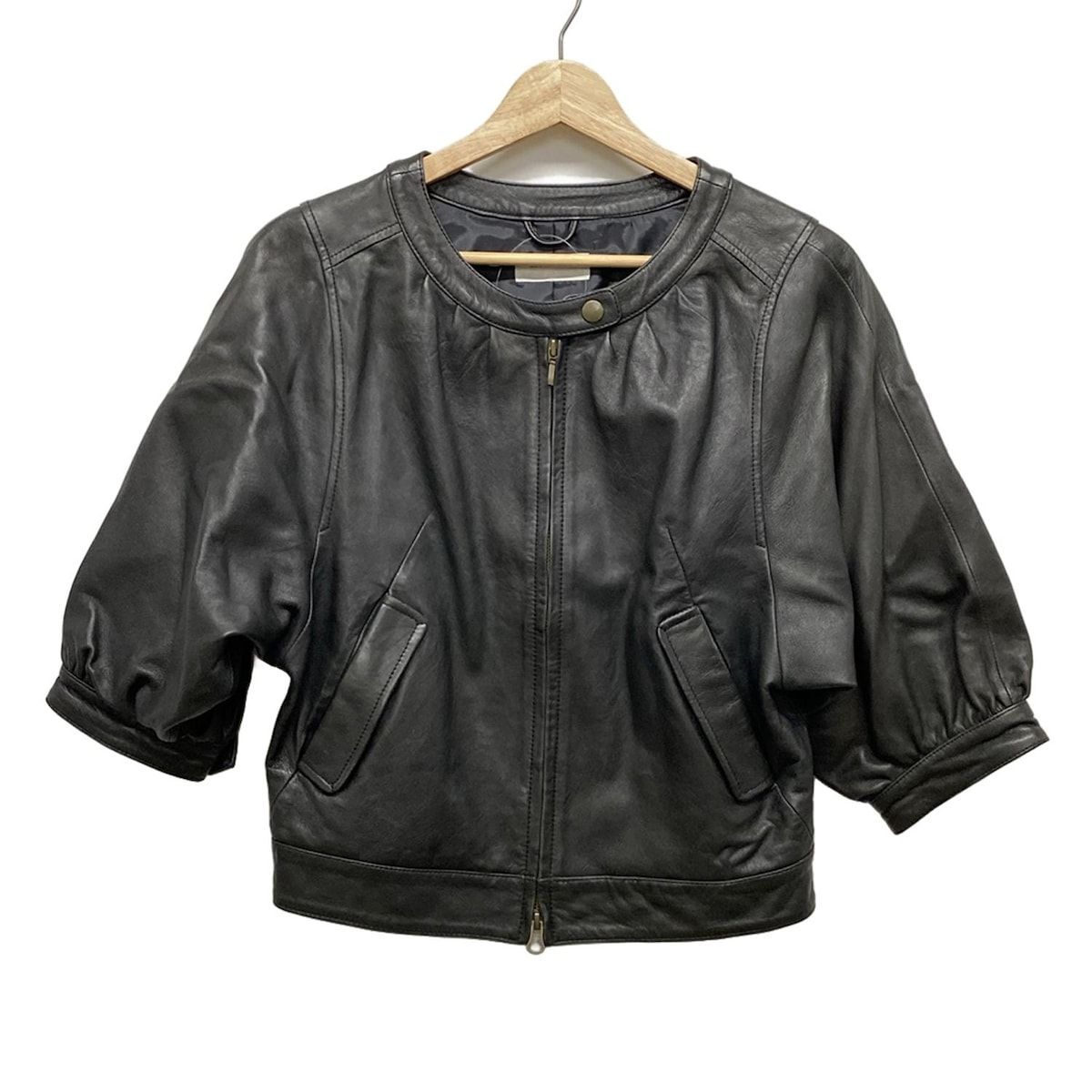 ESTNATION エストネーション ライダースジャケット レディース 黒 冬物 ジップアップ