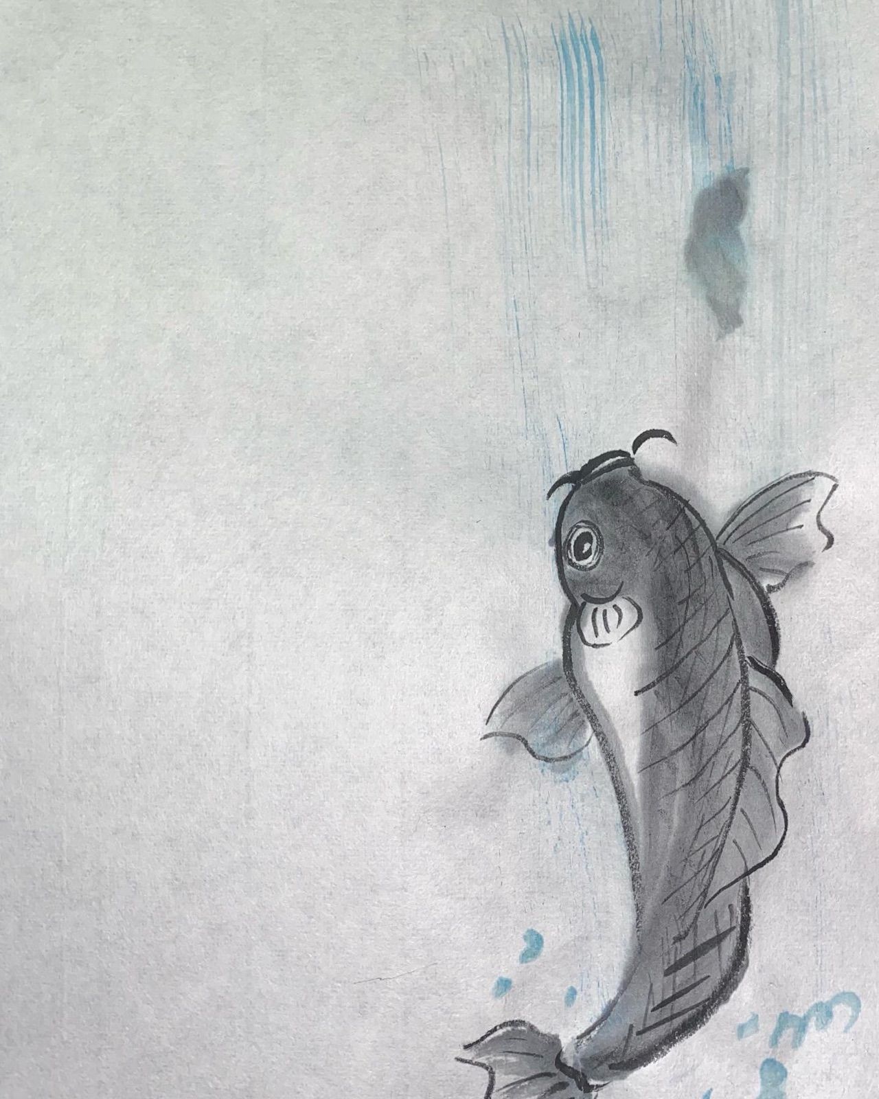 書道アート鯉の滝登り - メルカリ