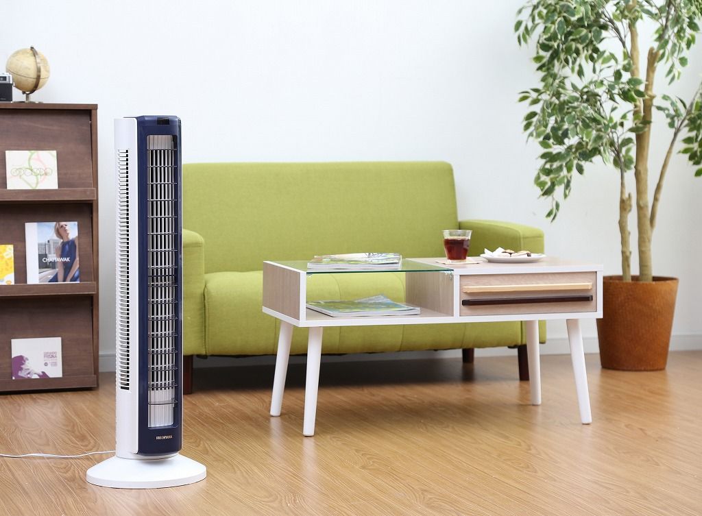 アイリスオーヤマ 扇風機 タワーファン スリム ネイビー TWF-C82T-A IRIS OHYAMA