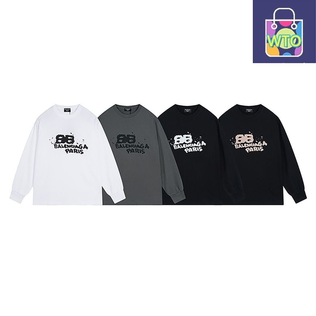 BALENCIAGA ロゴプリントロングスリーブポロシャツ BALENCIAGA ロゴプリントロングスリーブポロシャツ BALENCIAGA