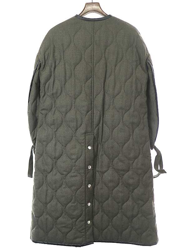 Ujoh ウジョー 18AW パイピングキルティングリバーシブルコート カーキ  