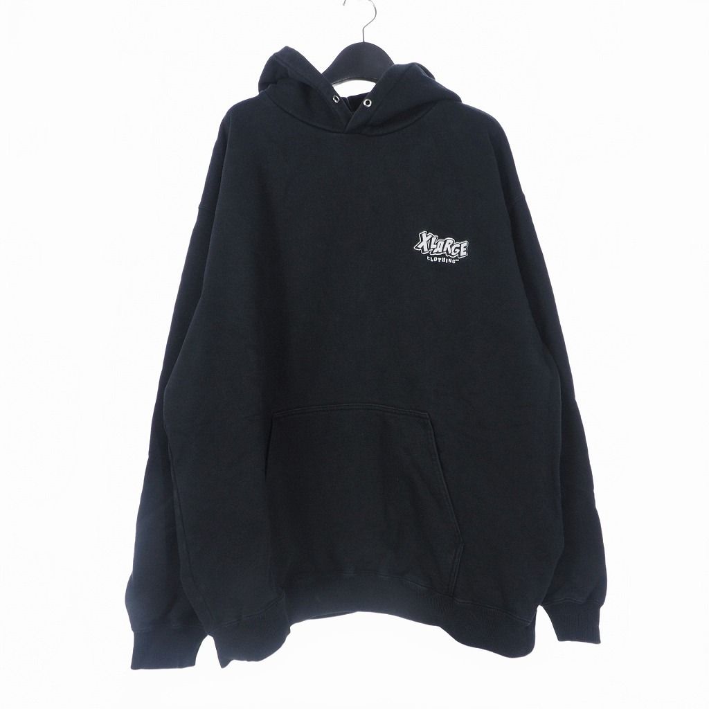 エクストララージ X-LARGE GOING FOR BROKE PULLOVER HOODED ゴーイング フォア ブローク プルオーバー フード パーカー  刺繍 ロゴ XL 黒 ブラック 101231012014 - メルカリ