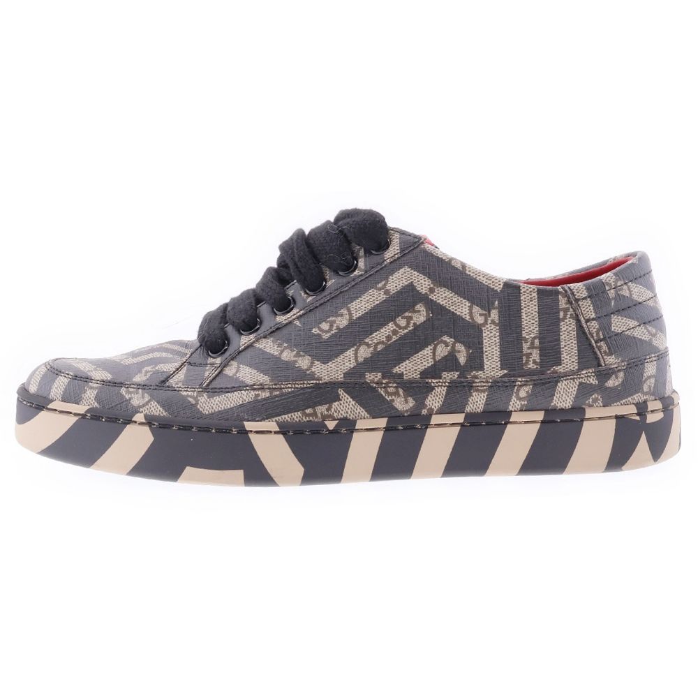 美品 グッチ GGカレイド スニーカー ローカット 407343 GG柄 GUCCI (グッチ) GGカレイド ローカットスニーカー ブラック 407343