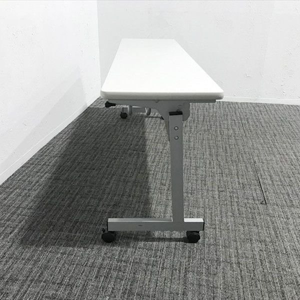 会議テーブル フラップ式 幕板付 アイコ ライトグレー