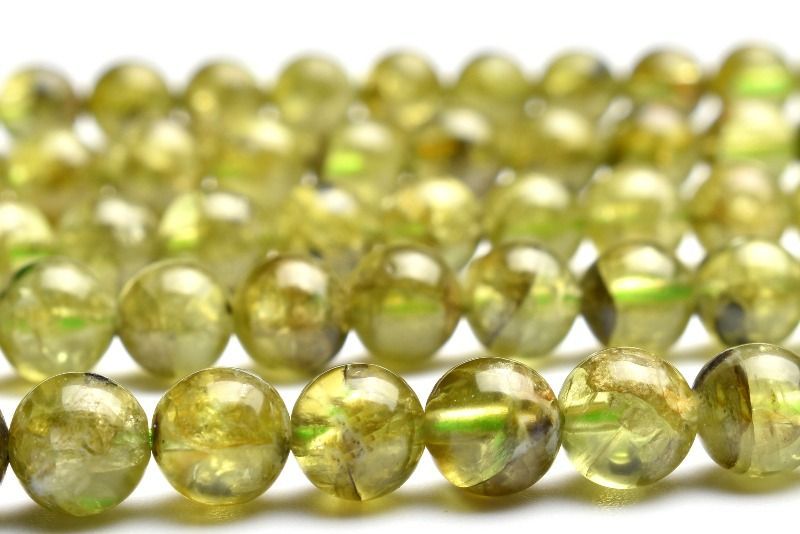 クリア ペリドット 6mm １連（約３８ｃｍ） パワーストーン 天然石 _RG609-6