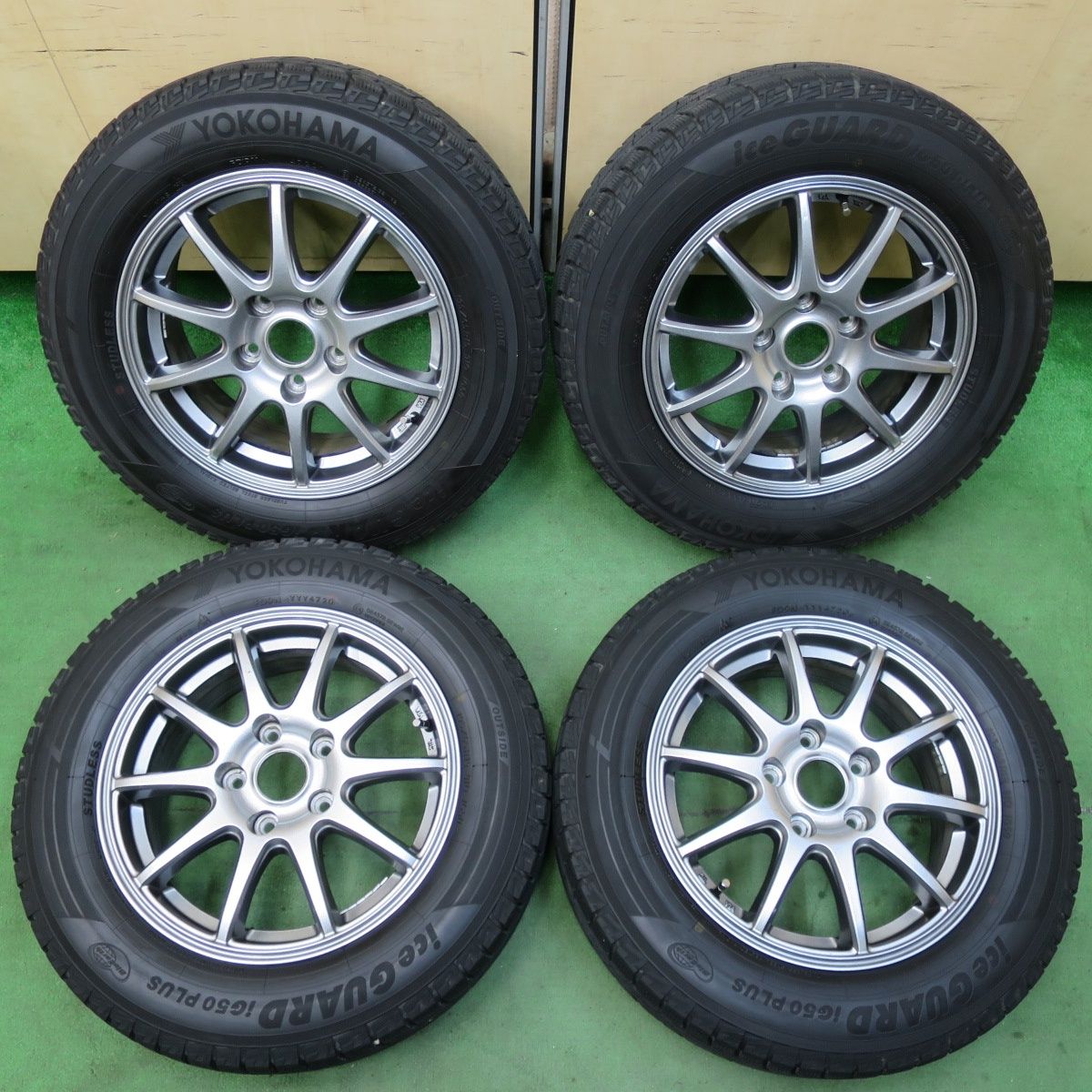 [送料無料] バリ溝！キレイ！8.5分スタッドレス 195/65R15 ヨコハマ アイスガード iG50 プラス SPORT ABELIA スポルト アベリア 15インチ PCD114.3/5H5022608イス
