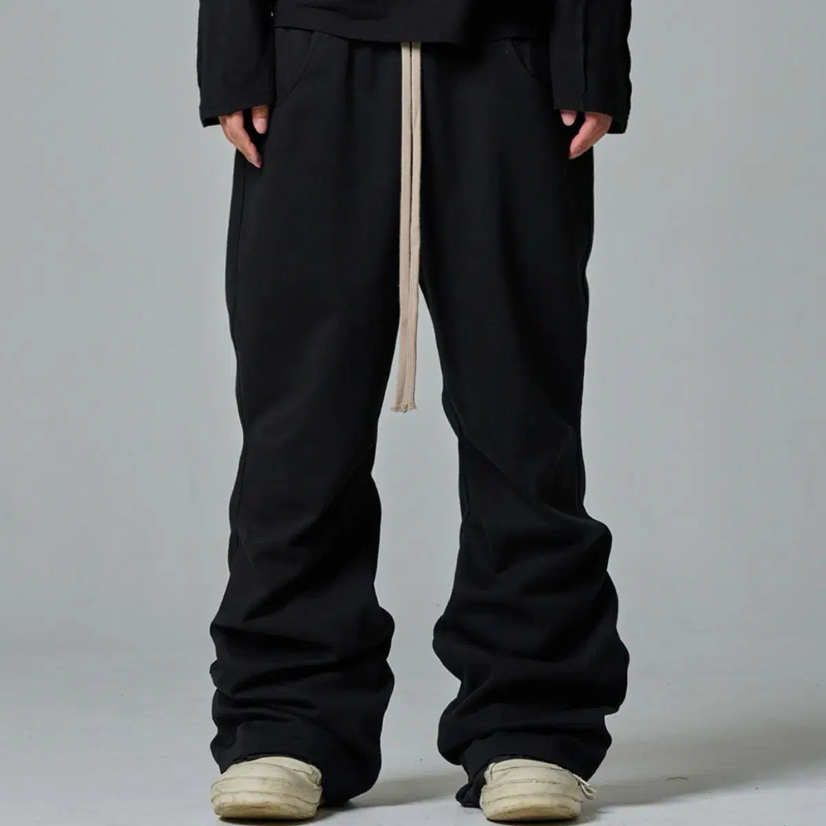 왑웍스 フ レイヤード スウェットパンツ ブラック