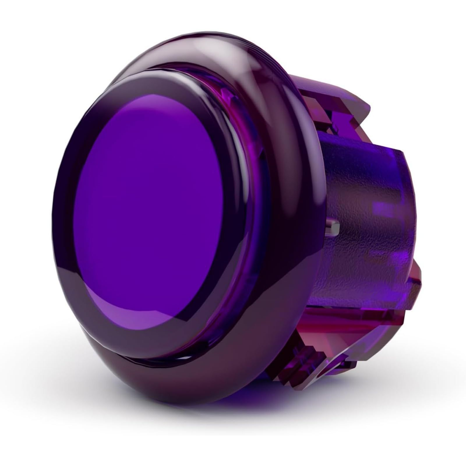 【ラスト1点】KS アケコン ボタン Gravity 24/30MM アケコン QANBA 静音ボタン (透明な紫(4個セット24mm))