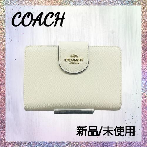 安価 COACH クロス レザー ミディアム コーナー ジップ ウォレット