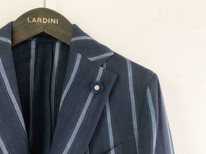 LARDINI ラルディーニ ストライプ柄 テーラードジャケット