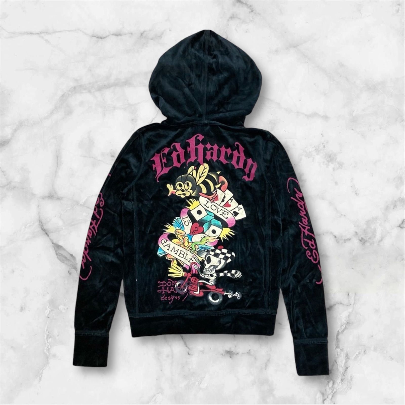 新品未使用》ED HARDY エドハーディ ベロア パーカー セットアップ