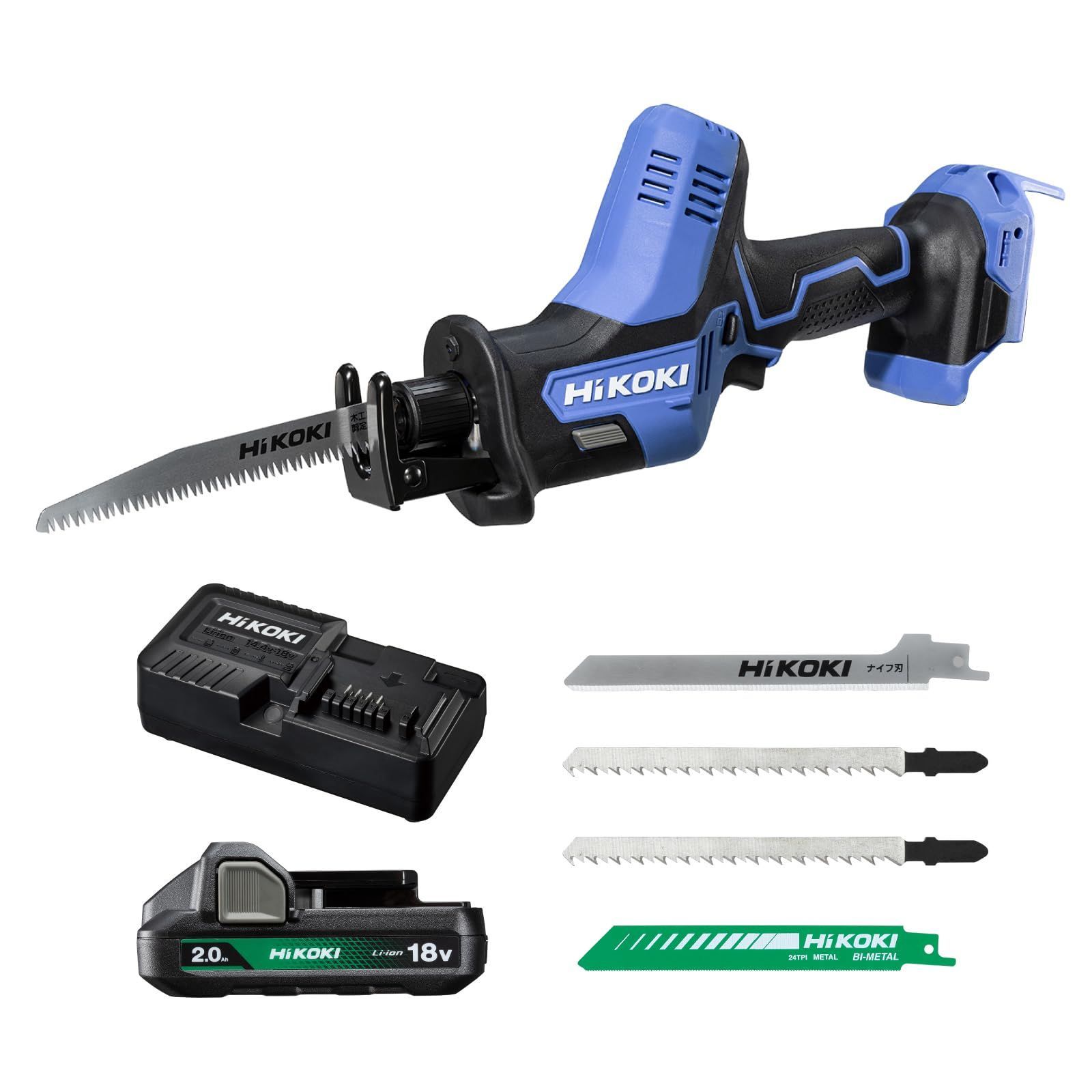 電動のこぎり 18V FCR18DA 充電式 軽量1.6kg HiKOKI ハイコーキ 蓄電池 充電器付 FCR18DA BG