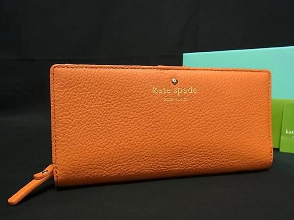 kate spade ケイトスペード コブルヒル レーシー レザー 二つ折り 長財布 ウォレット レディース オレンジ系 BS0439