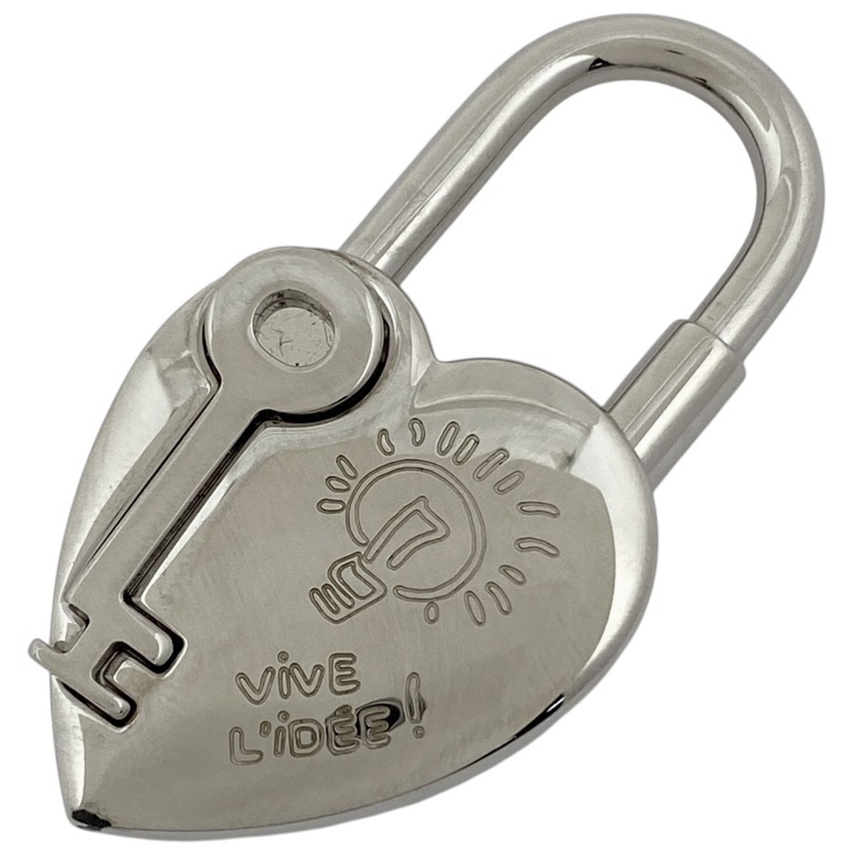エルメス HERMES ヴィヴィリデ ハートカデナ チャーム ペンダントトップ ファンタジー ハート キー 2004年 バッグチャーム メタル シルバー レディース