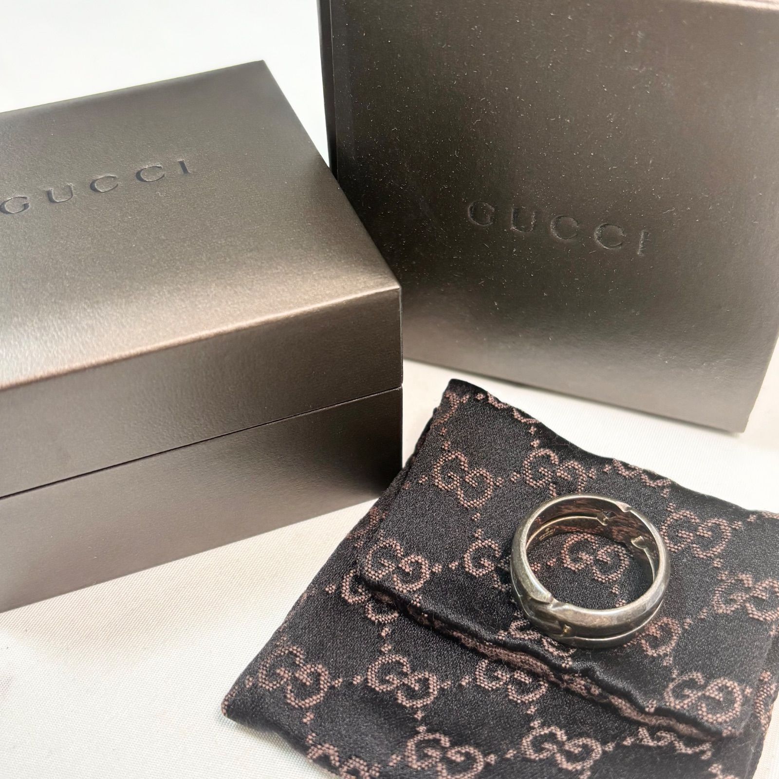 と*あ様 美品GUCCI 指輪　ノットワイドリング　20号　グッチ と*あ様 美品GUCCI 指輪 ノットワイドリング 20号 グッチ