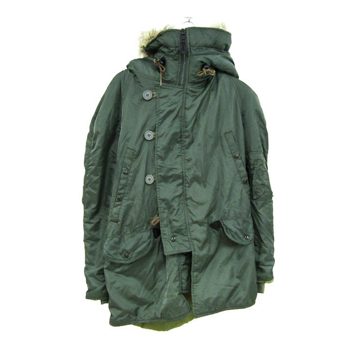 ショット モッズコート アウター ミリタリーコート N-3B USA製 メンズ Sサイズ グリーン schott 【】
