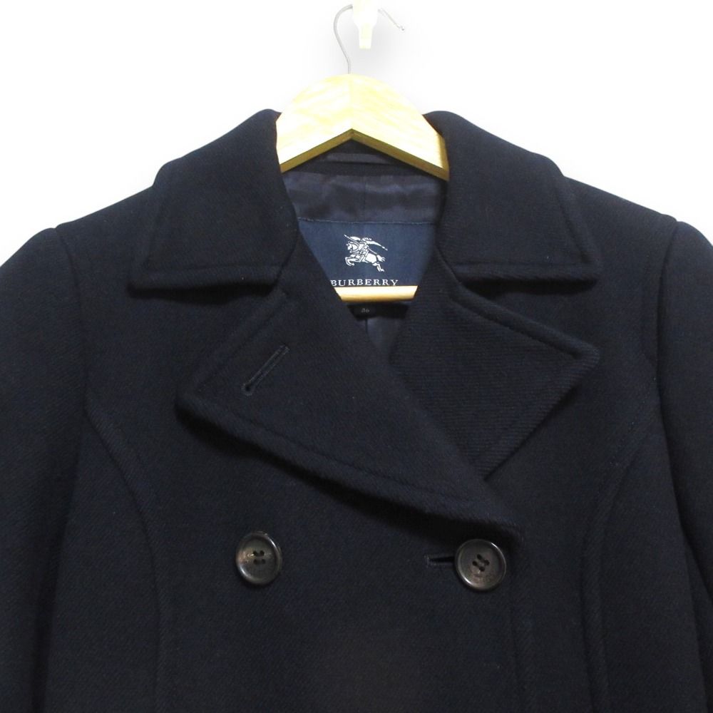 美品 Burberry バーバリーロンドン ウールメルトン カシミヤ