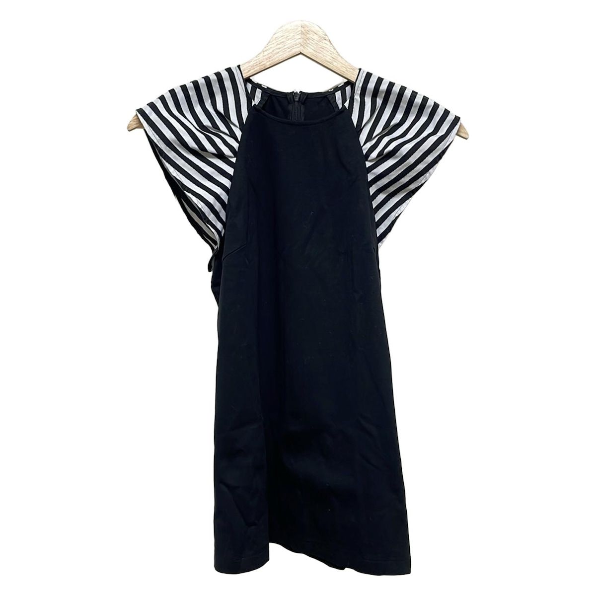 BORDERS at BALCONY ボーダーズアットバルコニー ノースリーブカットソー サイズ38 M レディース - 黒×白 フリル ボーダー