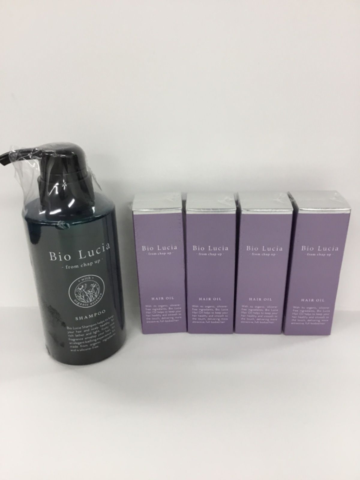 J982 Bio Lucia ビオルチア シャンプー 300ml、ヘアオイル 60ml×4点 計5点セット