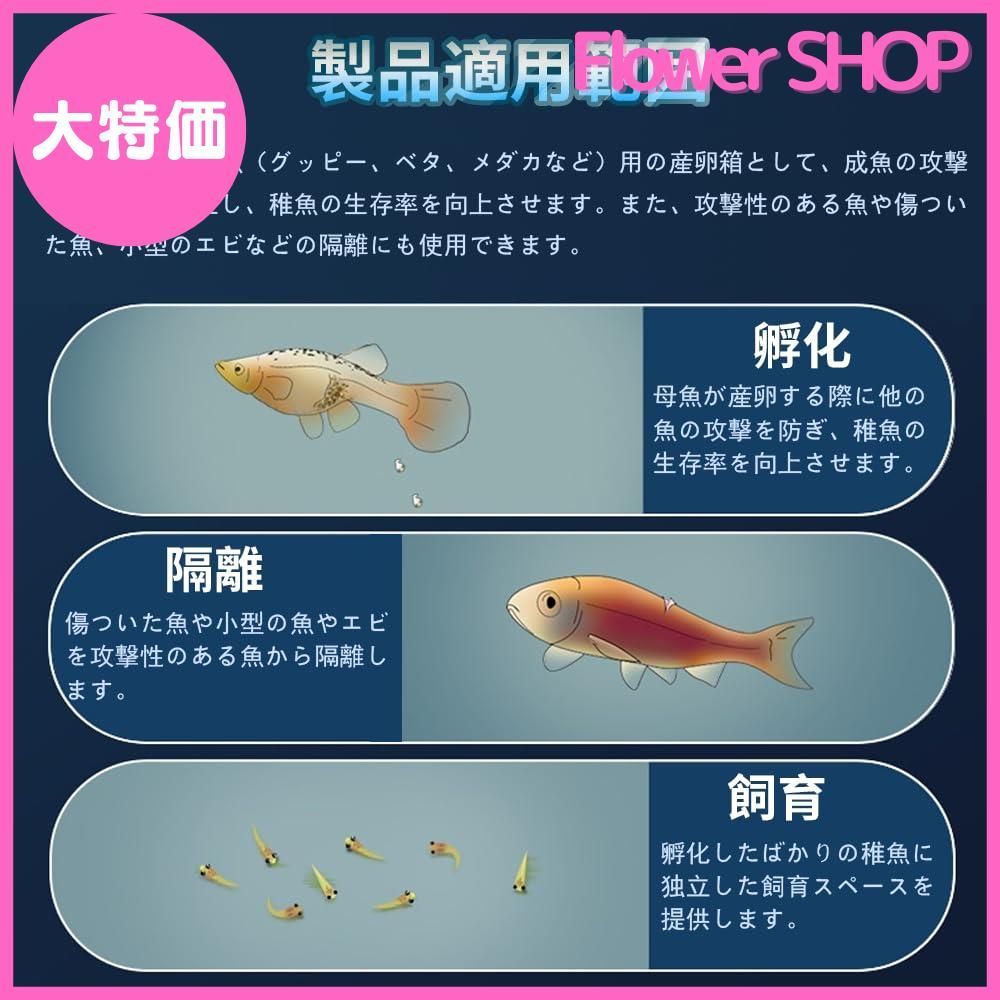 大特価】KASELIN 稚魚飼育箱 産卵ケース16x14x15cm繁殖 飼育 産卵箱 水槽 孵化 飼育 吸盤付き稚魚分離ネット 多機能 産卵繁殖隔離ボックス  産卵観察 稚魚保護 ケース 密網 ネット 産卵ケース 超微細 メダカ グッピー エビ 熱帯魚 魚 観 - メルカリ