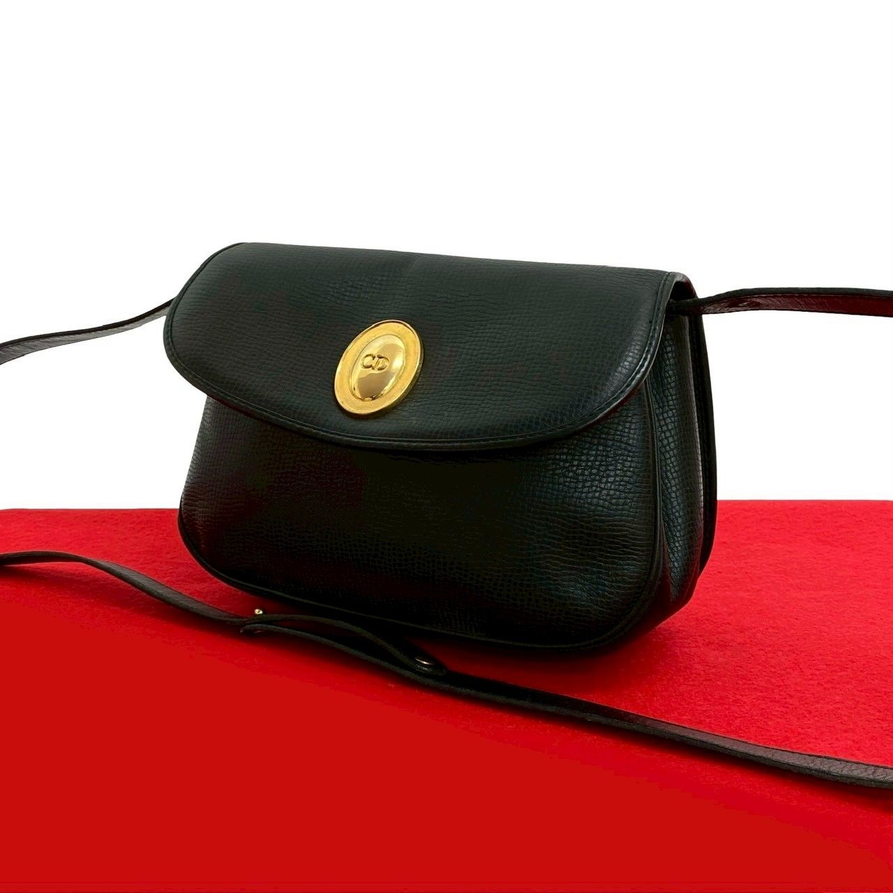 希少 Dior ディオール ショルダーバッグ サコッシュ　PVC レザー CD 極 美品 Christian Dior ディオール ヴィンテージ CD ロゴ 金具