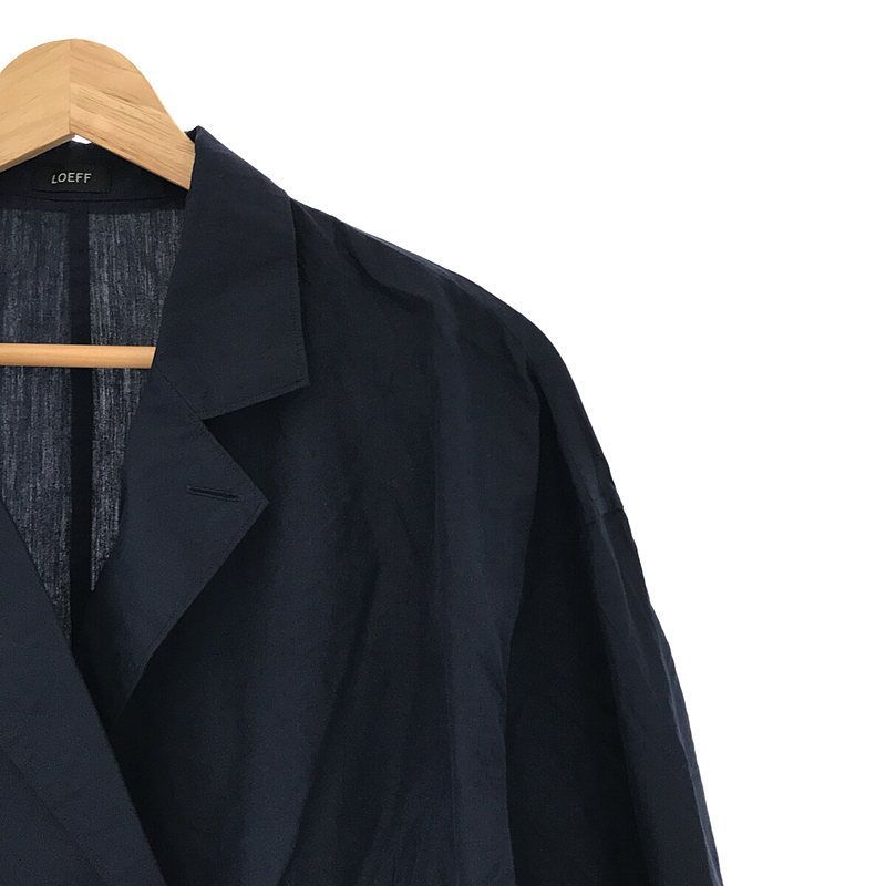 LOEFF / ロエフ | コットンシルクブロード テーラーカラーシャツ | 1 | ネイビー | レディース LOEFF＞コットン ブロード レギュラーカラーシャツ（シャツ/ブラウス