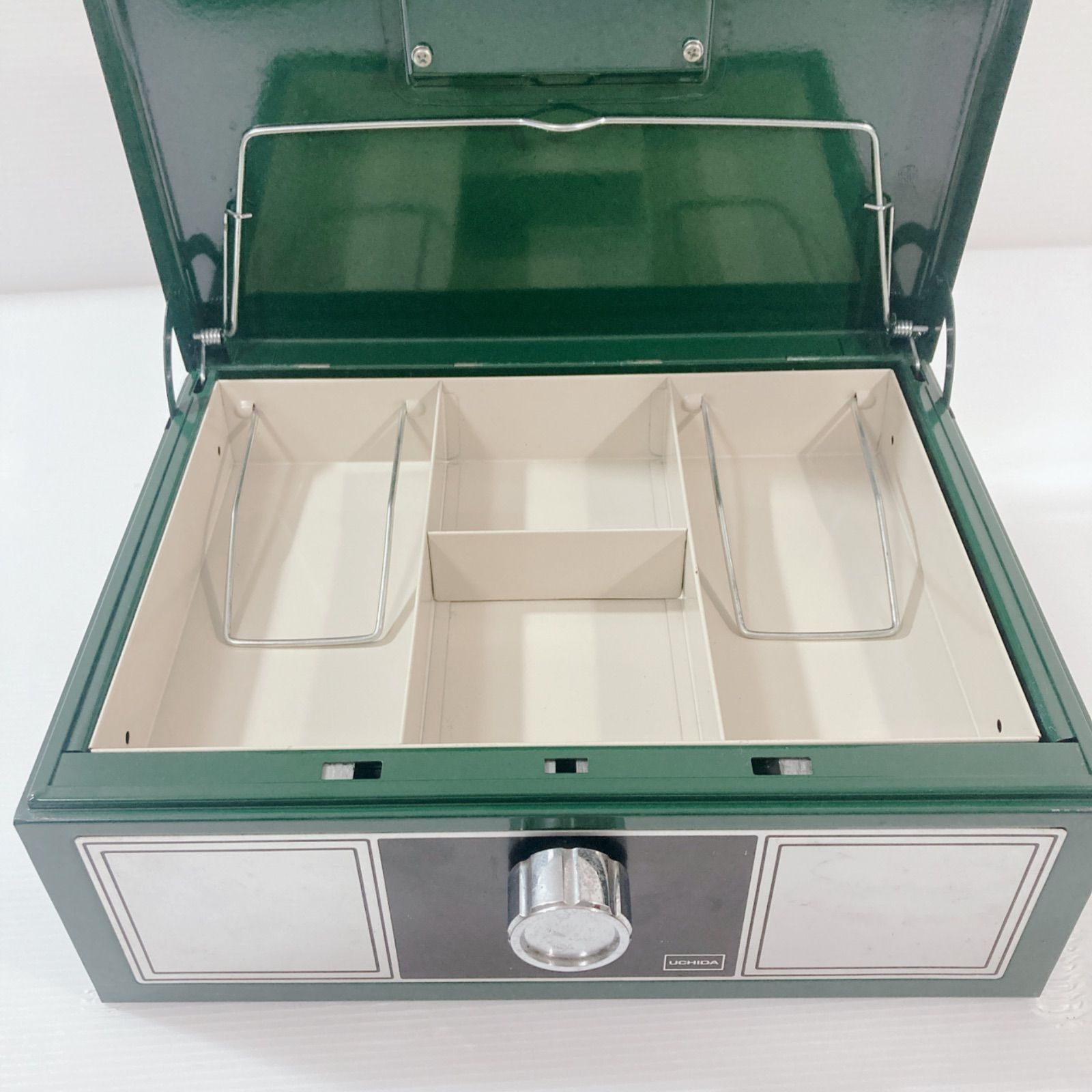 UCHIDA 手提げ金庫 金庫 鍵付き キャッシャー 昭和レトロ - メルカリ