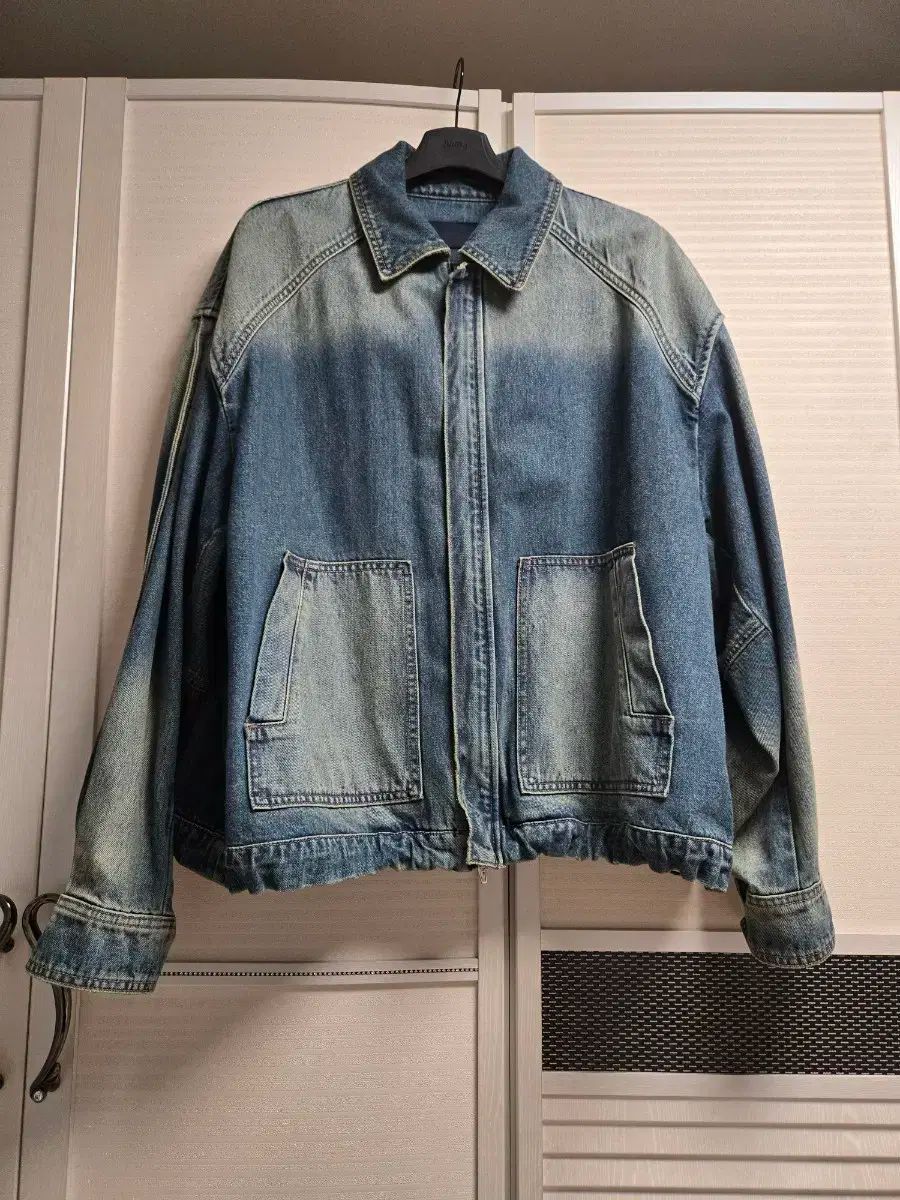 Juun.J ジュンジェイ デニム アウトUP ポケット ジップアップ シャツ 46 サイズ