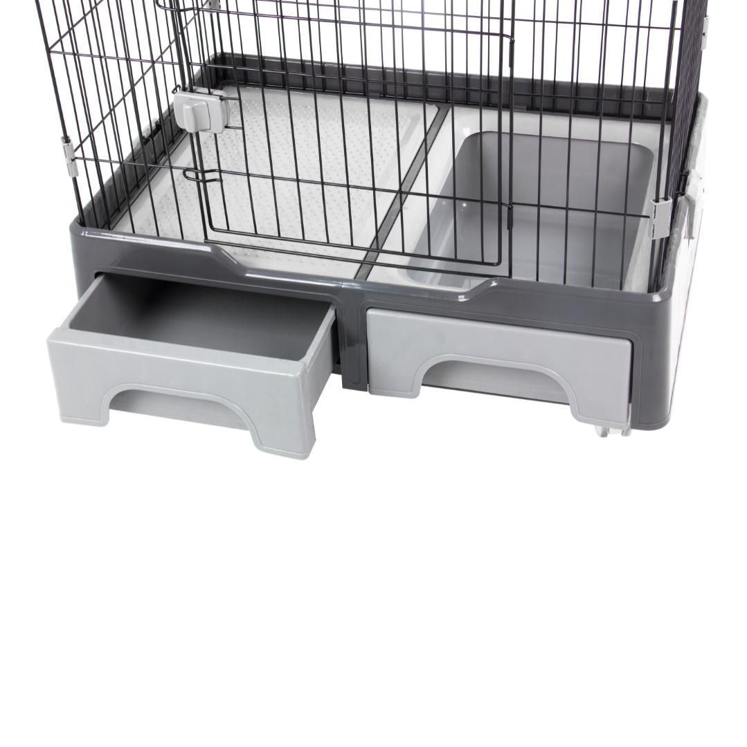 猫 ケージ 収納型 キャットケージ 3段 1段2段可能 キャスター付