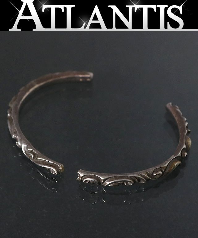 CHROME HEARTS 銀座店 クロムハーツ 海外インボイス付き スクロールバンド バングル メンズ シルバー SV925 97090