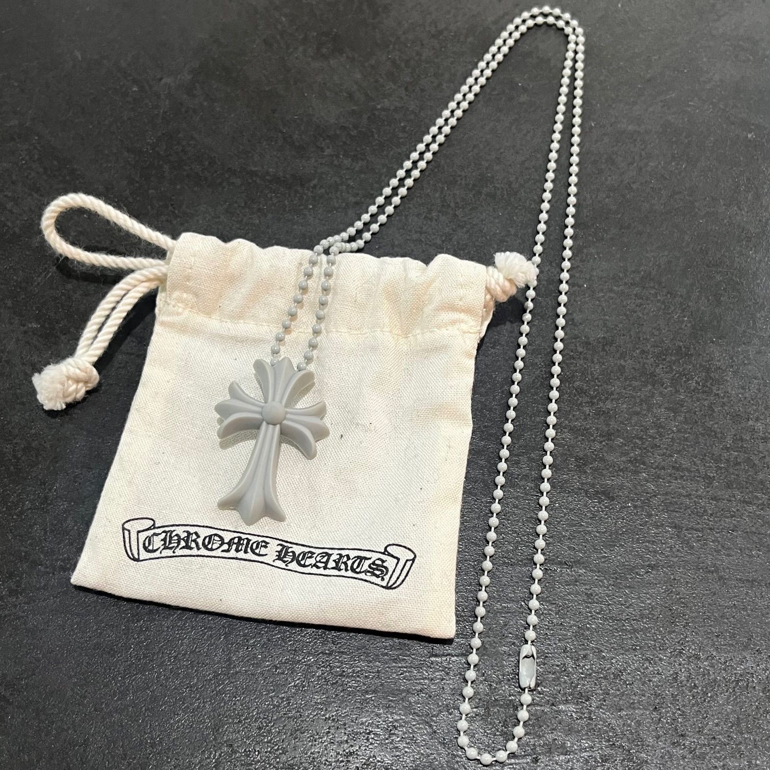 CHROME HEARTS CHクロス ラバーネックレス クロムハーツ グレー