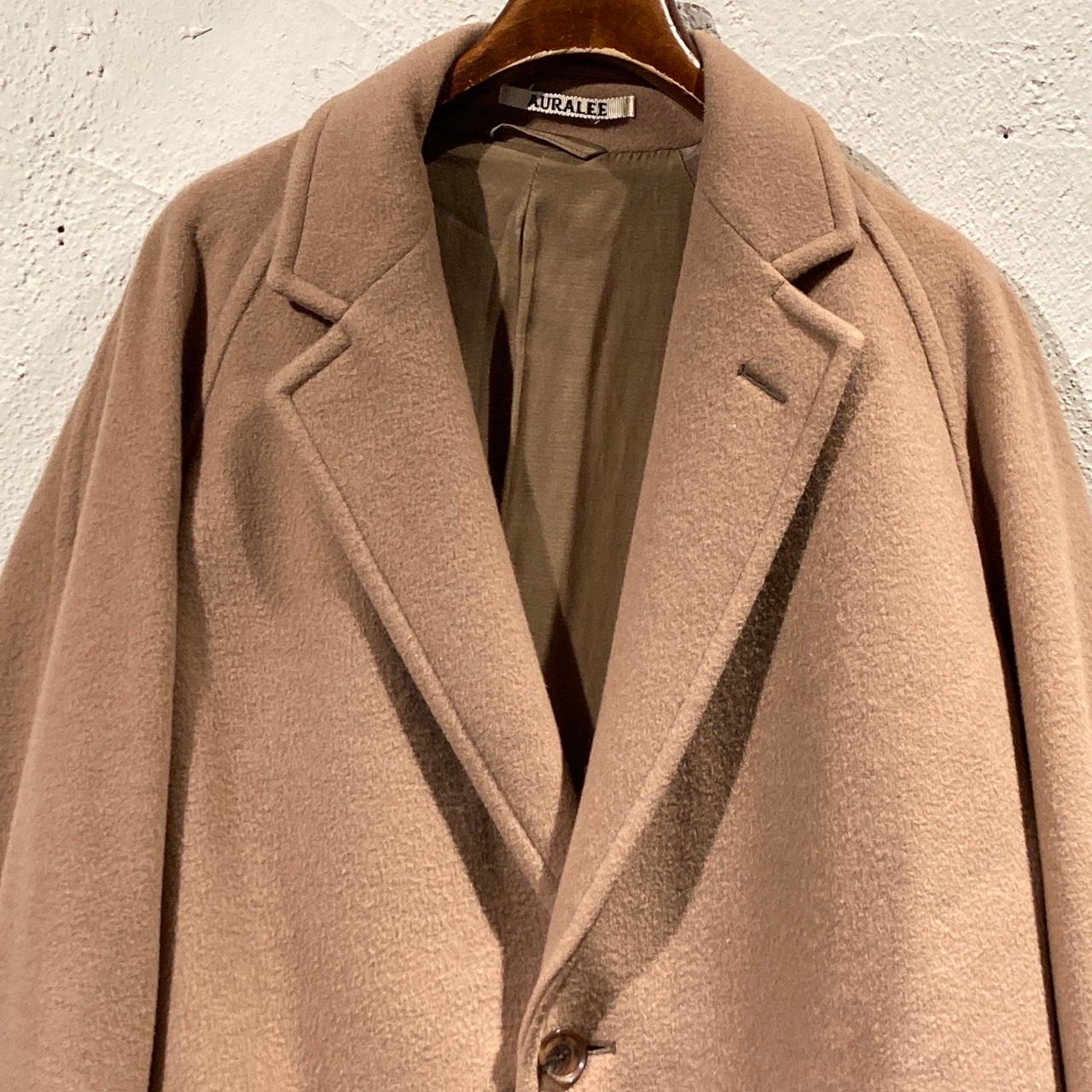 AURALEE | オーラリー 　CASHMERE WOOL MOSSER CHESTERFIELD COAT 　LIGHT BROWN