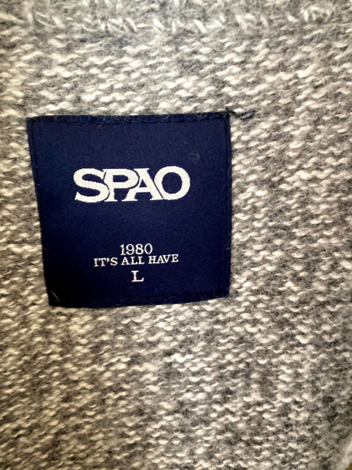 低価格 SPAO メンズ ウール ナイロン 上着 ニット 長袖 アウター L